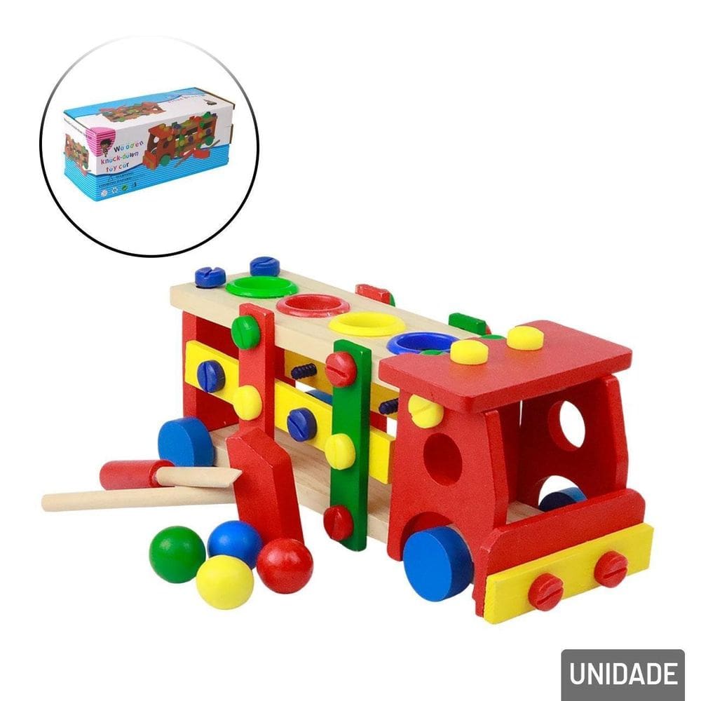 Brinquedo Educativo Monta Caminhão Bolas Colorida - Tudo em Caixa