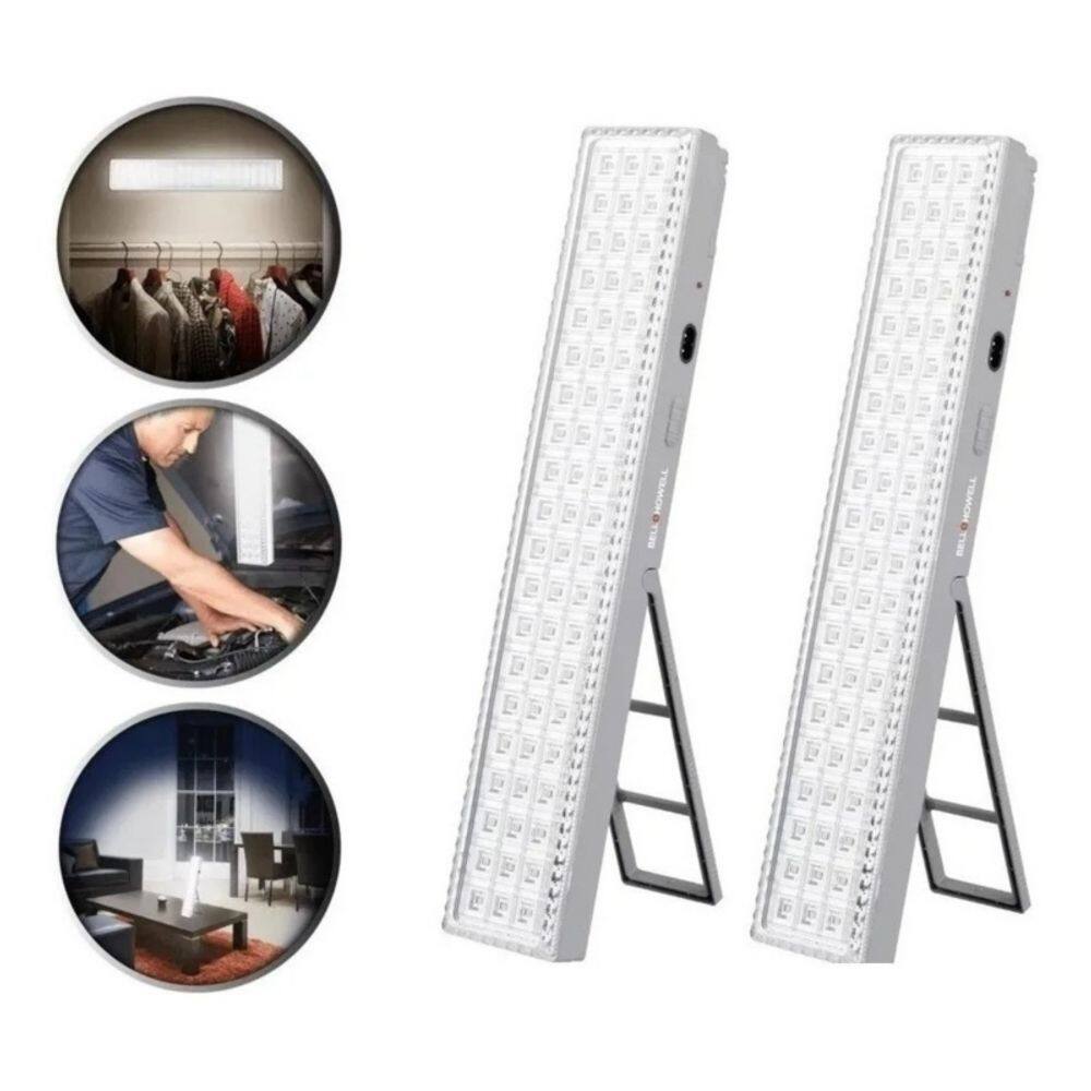 Luz de emergência recarregável, pacote de 60 LED x 2