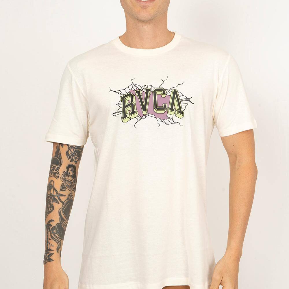 Camiseta RVCA Breaks SS SM26 Masculina Off White
