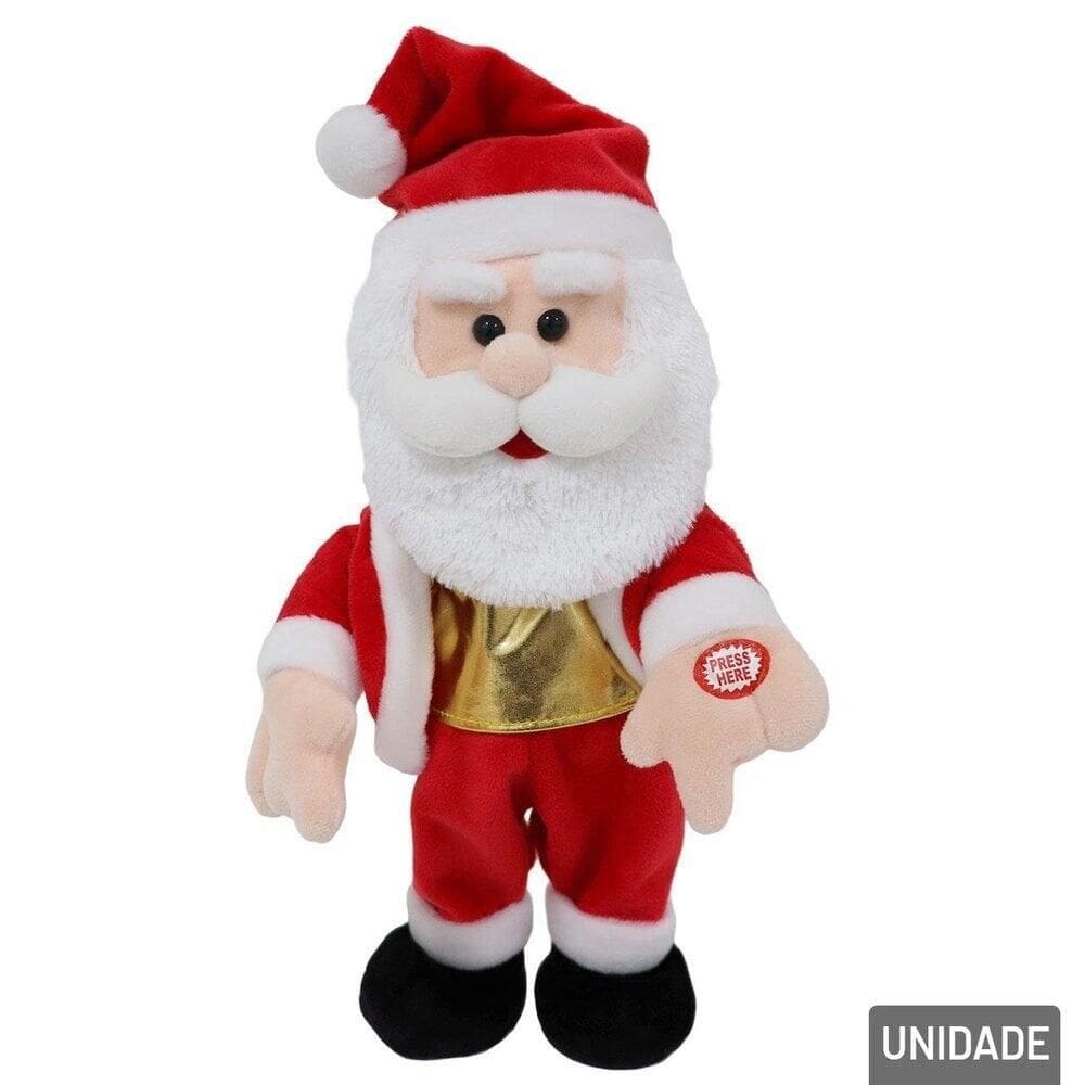 Papai Noel Mecanizado Musical 33cm com Movimentos - Tudo em Caixa