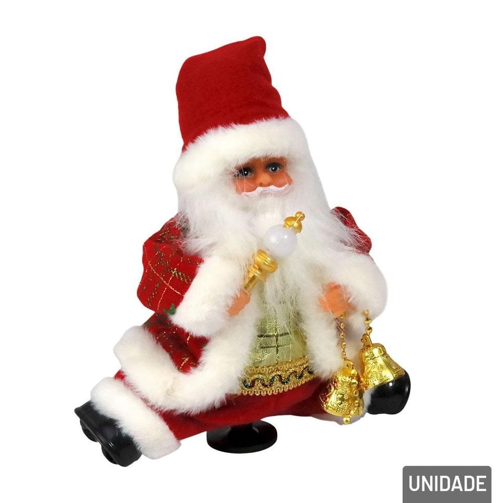 Papai Noel Musical 30cm á Pilha Bate Volta e Dança - Tudo em Caixa