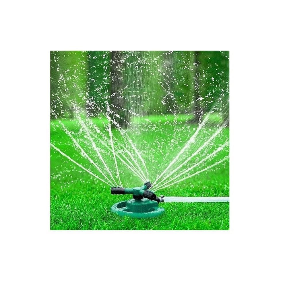 Aspersor giratório de 360 graus com 3 braços para mangueira de jardim