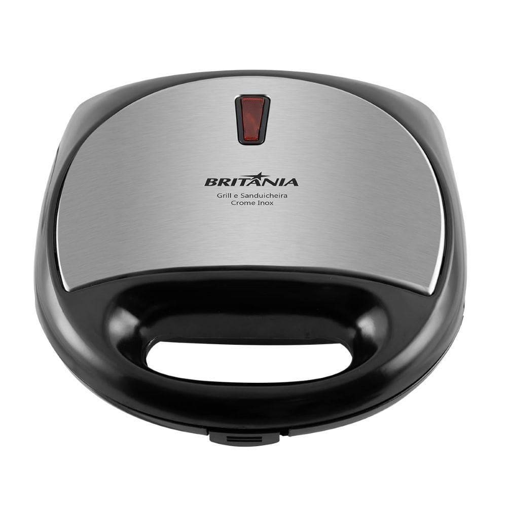 Grill E Sanduicheira Crome Inox Britânia Antiaderente 110V