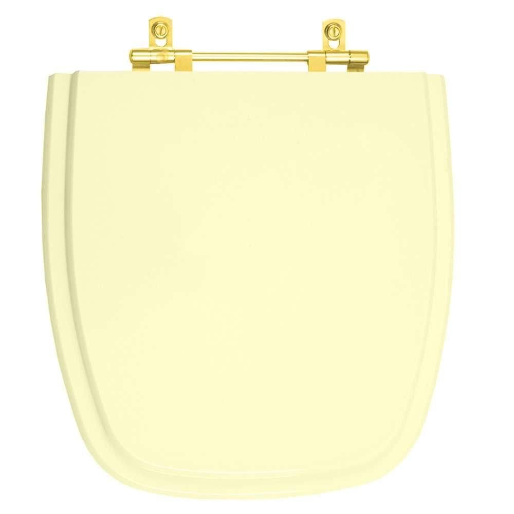 Tampa de Vaso Laqueado Versato Marfim para bacia Celite com Ferragem Dourada