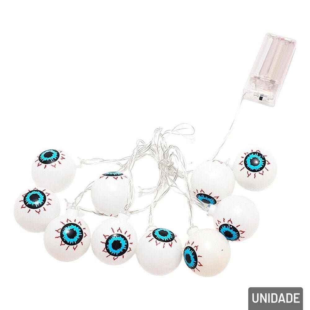 Enfeite Halloween Varal de LED Olhos Monstro 2m - Tudo em Caixa