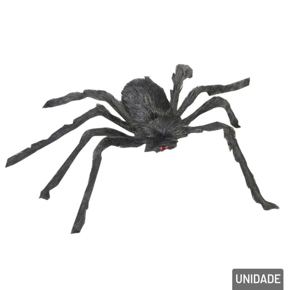 Enfeite Halloween Aranha de Veludo 75cm Preto - Tudo em Caixa