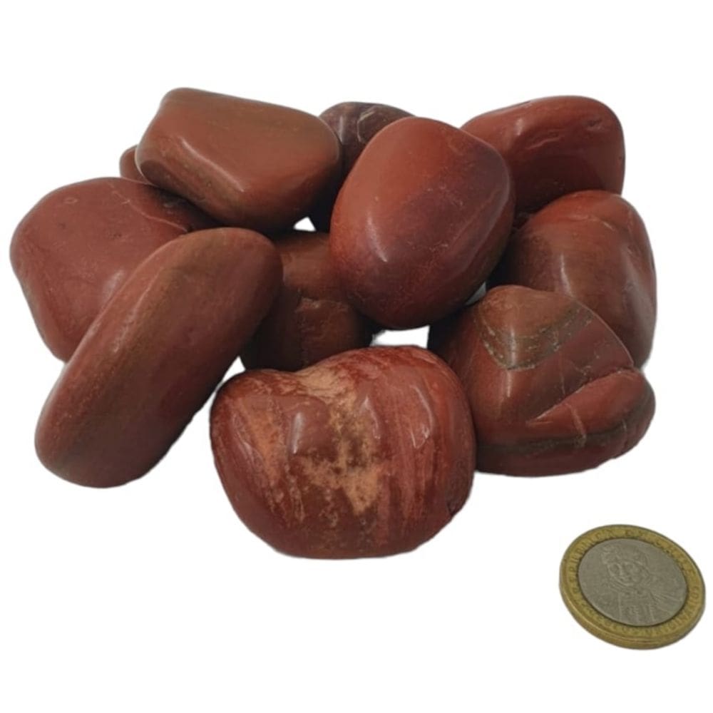 Pedra decorativa: jaspe vermelho, 1 kg, polida da Índia