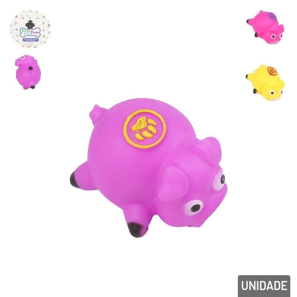 Mordedor Para PET Porco PVC 6,5cm Color - Tudo em Caixa