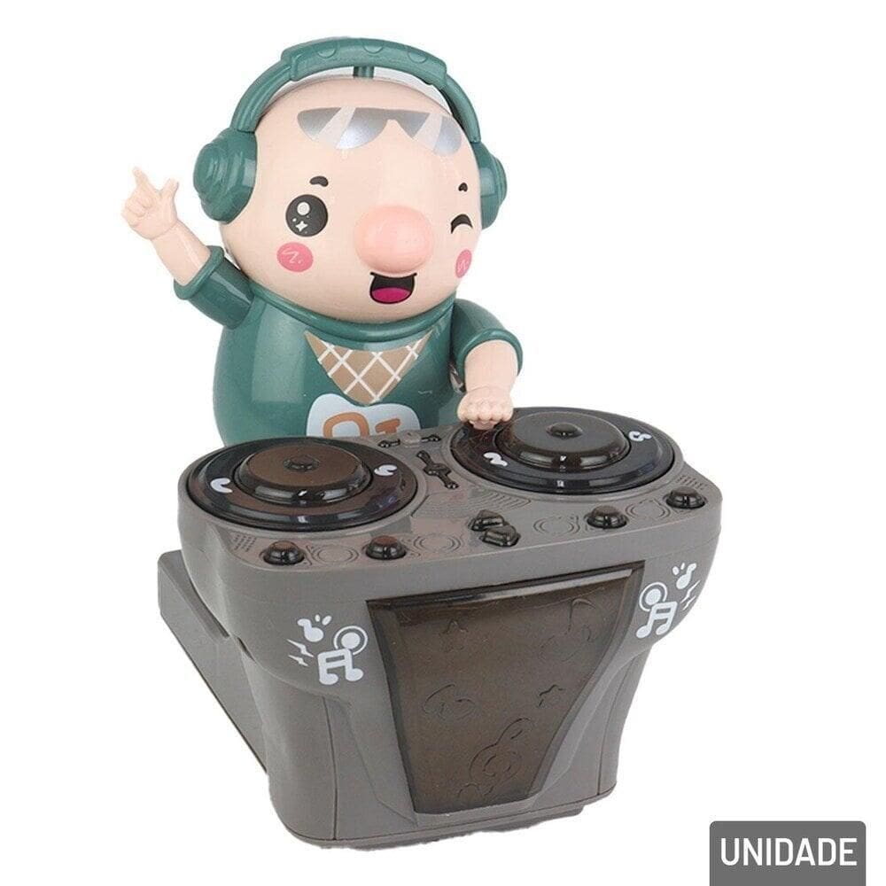 Robô DJ de Plástico Bate e Volta com LUZ e Som - Tudo em Caixa