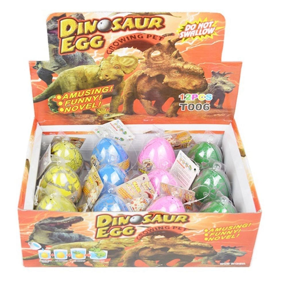 Ovos surpresa: dinossauros crescem na água, pacote com 12 cm