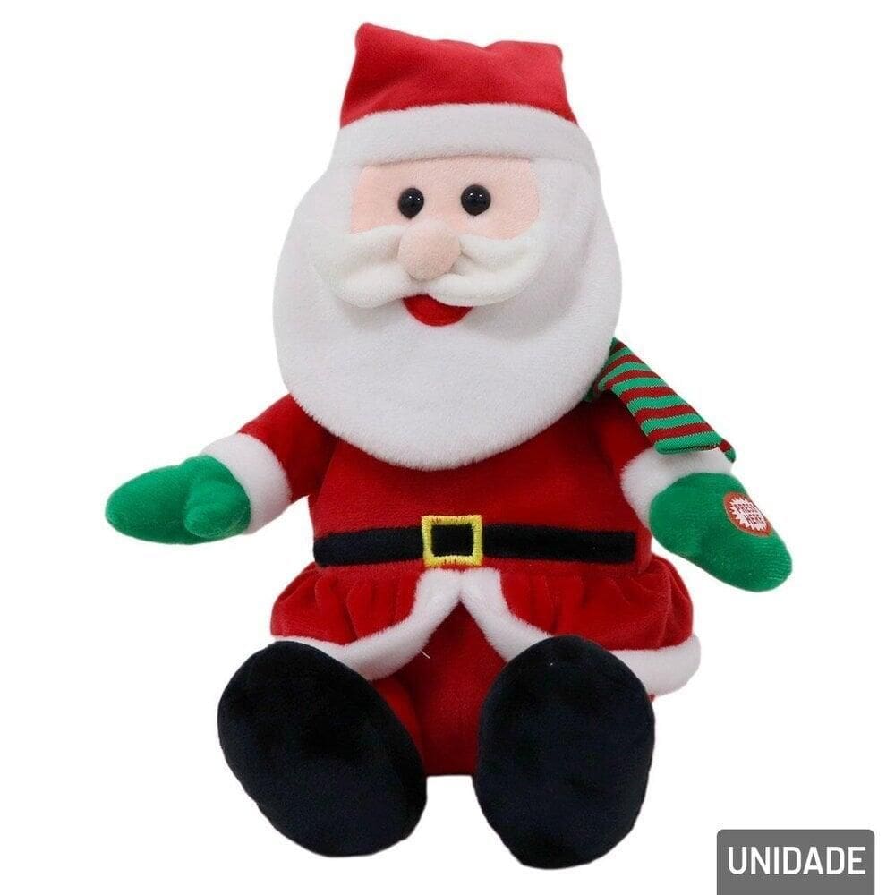 Papai Noel Mecanizado Musical 25cm com Movimentos - Tudo em Caixa