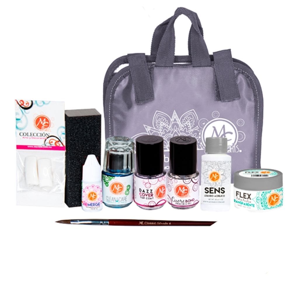 Conjunto de unhas de acrílico Mc Nails Baby Kit com pincel, pó e muito mais