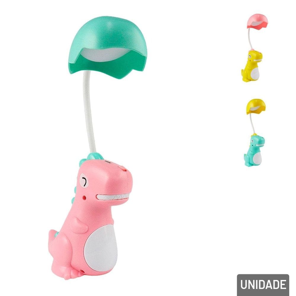 Luminária de Mesa 29cm EM LED Dinossauro - Tudo em Caixa