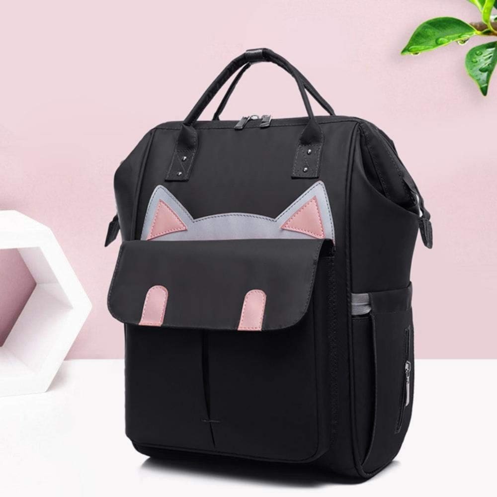 Mochila para fraldas Black Kitty Design Maternal Oxford Fabri