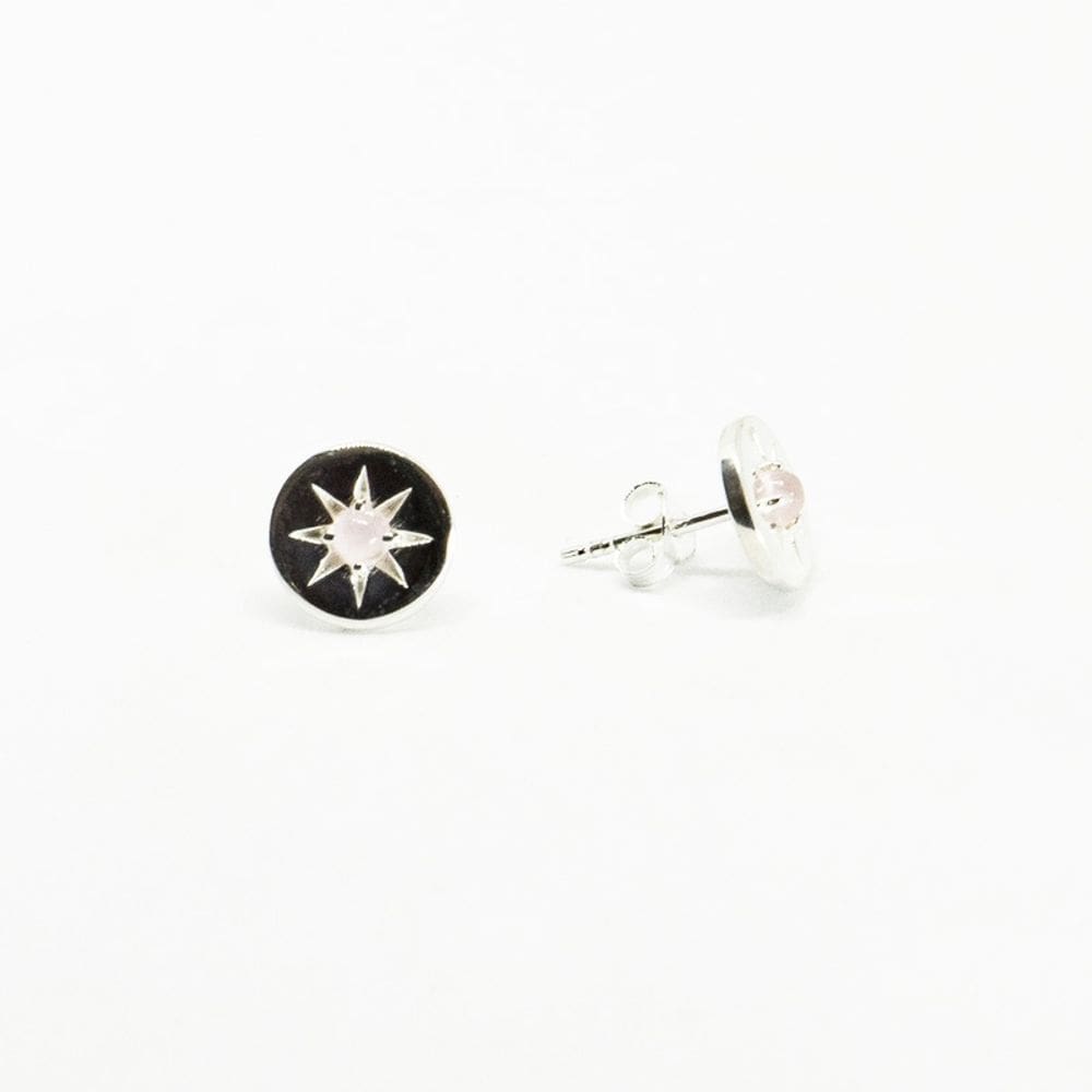 Brincos Philippa Joyas Sun Stone Moon 10 mm de diâmetro em prata