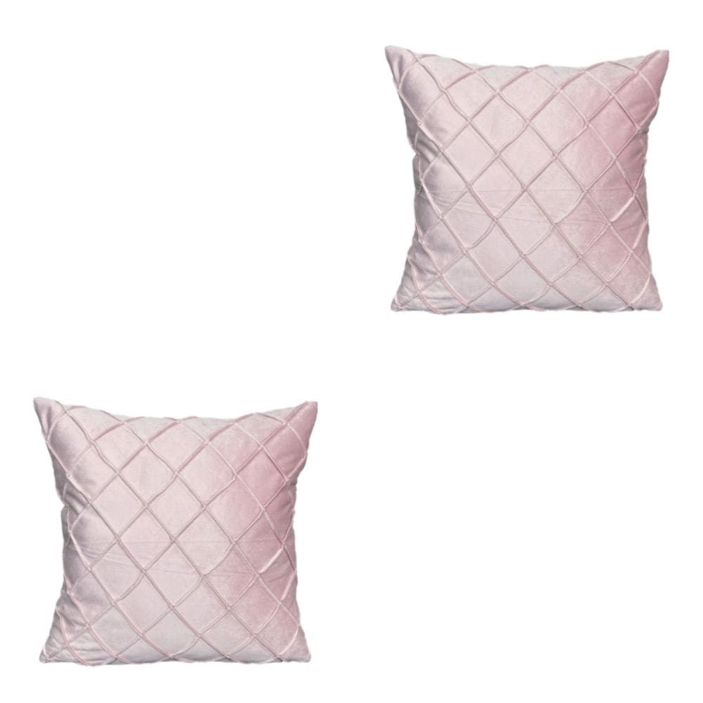Capa de almofada FUNDASA Rombo Design Velvet 43x43cm rosa, pacote com 2 unidades