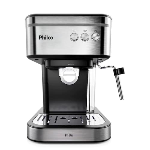 imagem-Cafeteira Expresso Philco PCF04A 1,2L Pressão de 20 Bar, Aço Inox Com Saída de Vapor, Filtro Removível e Aquecedor de Xícaras - 110V