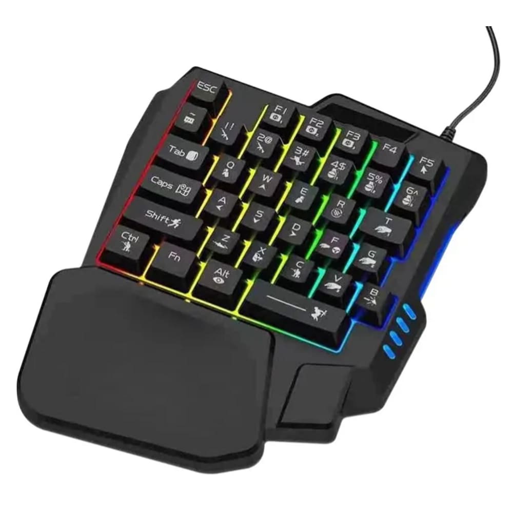 Teclado de Uma Mão Compacto e Leve - Tudo em Caixa