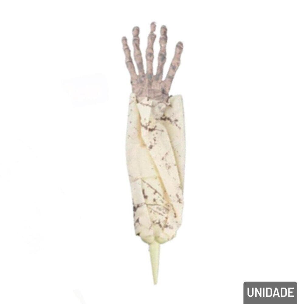 Enfeite Halloween Mão de Esqueleto com Tecido - Tudo em Caixa