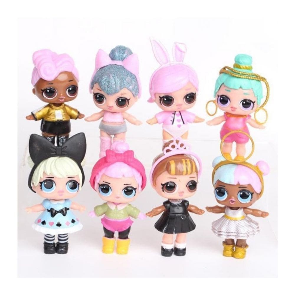 Conjunto de bonecas LOL Surprise 8 peças multicoloridas com pulso de 8-9 cm