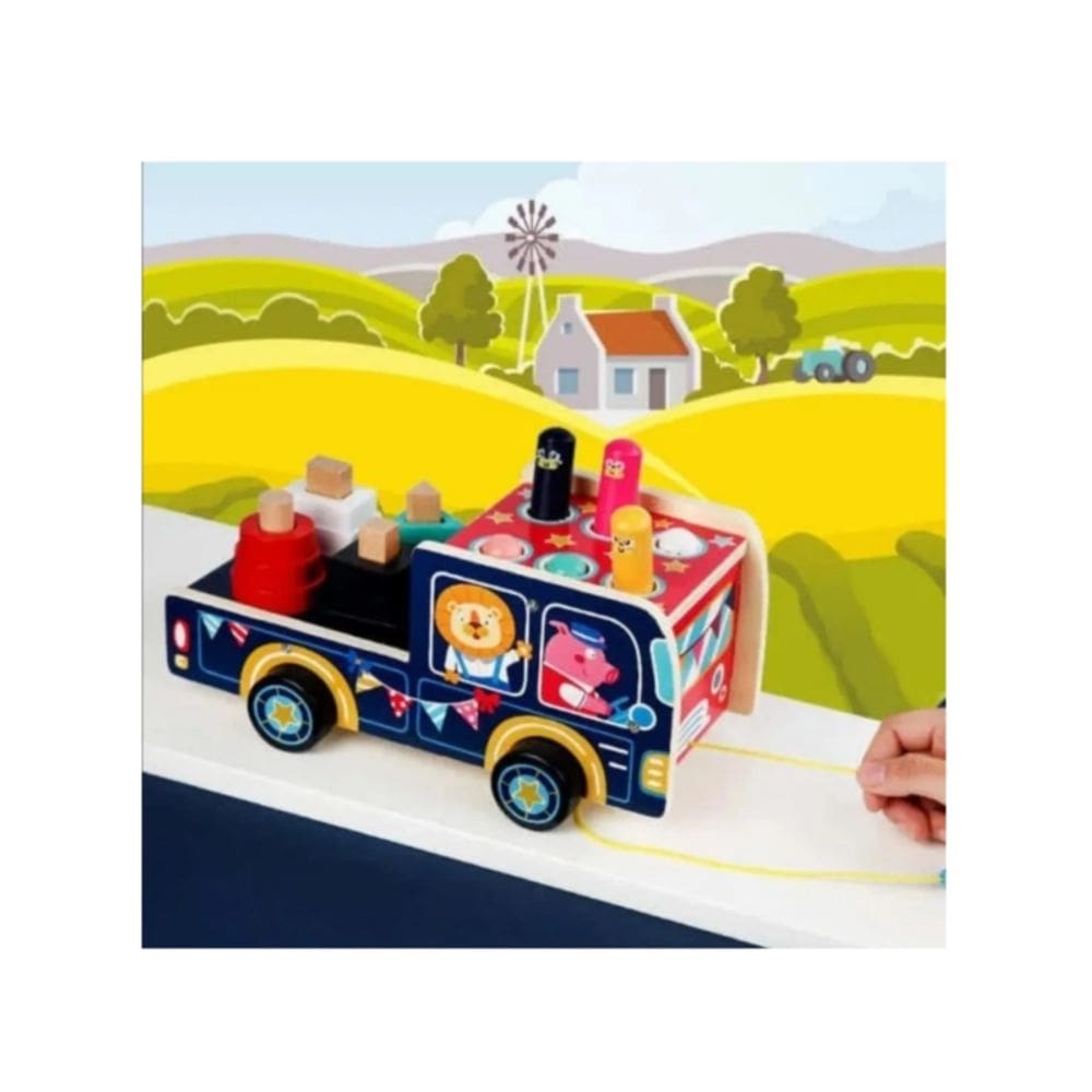 Brinquedo didático para bebês Wood Paste Motricity com martelo