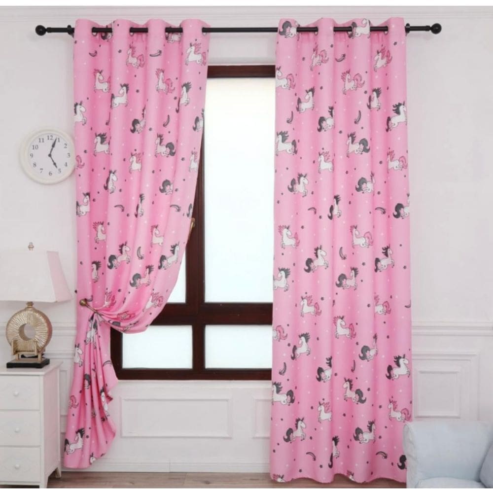 Conjunto de cortinas Blackout Visillo Children`s Dia e Véspera de Natal