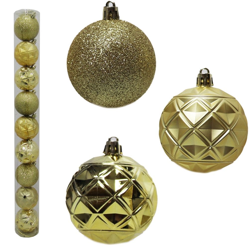 Kit 9 Bolas de Natal Pendente Natalino Enfeite 6cm