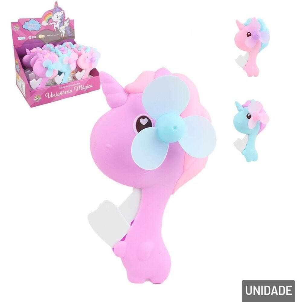 Mini Ventilador de Mão Plástico Unicórnio Color - Tudo em Caixa