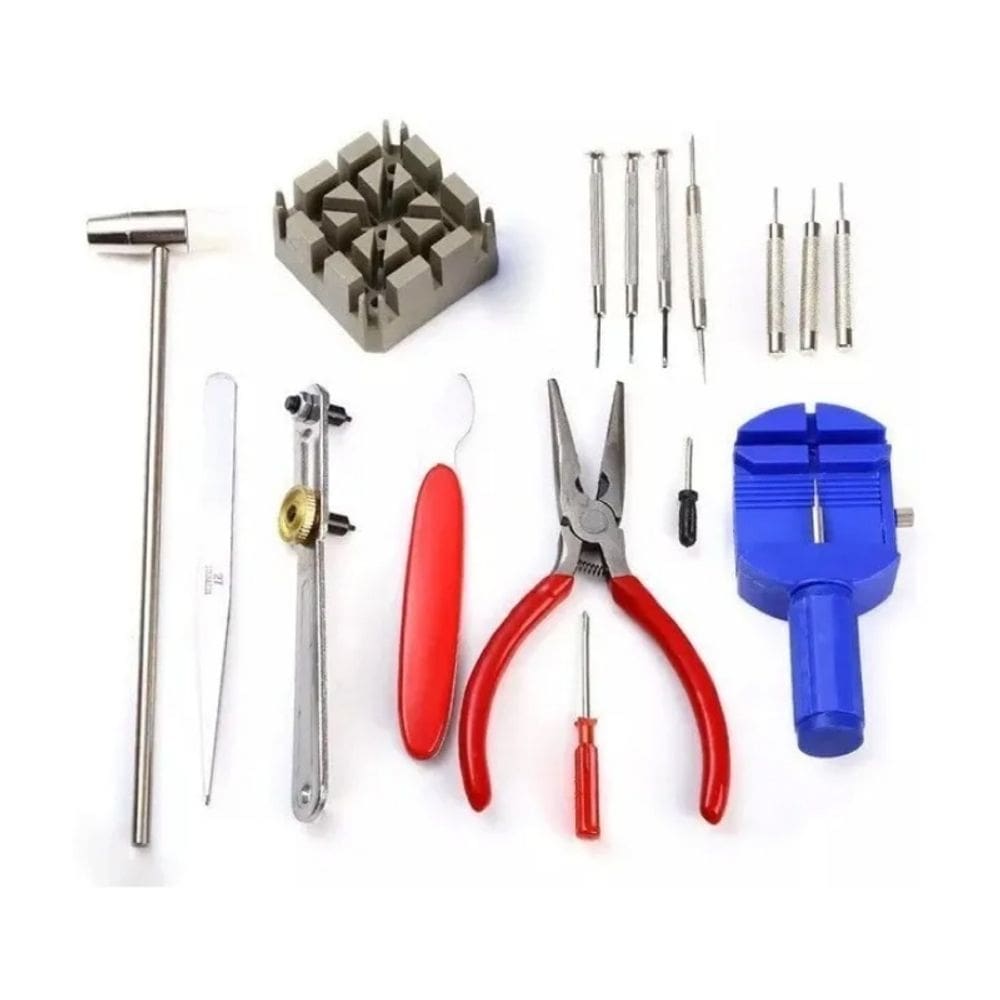 Kit de ferramentas Watchmaker: 16 ferramentas, relógio, relógios, estojo