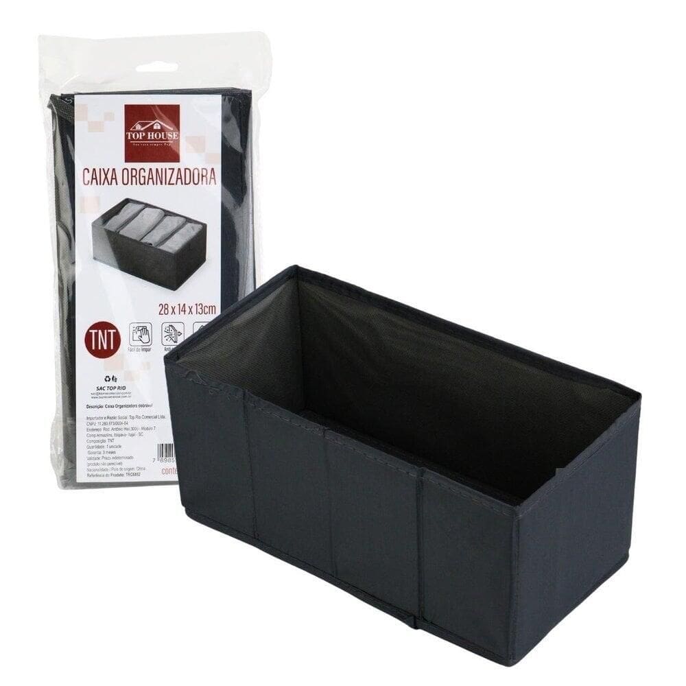 Organizador de Gaveta TNT 13x28cm Cinza - Tudo em Caixa