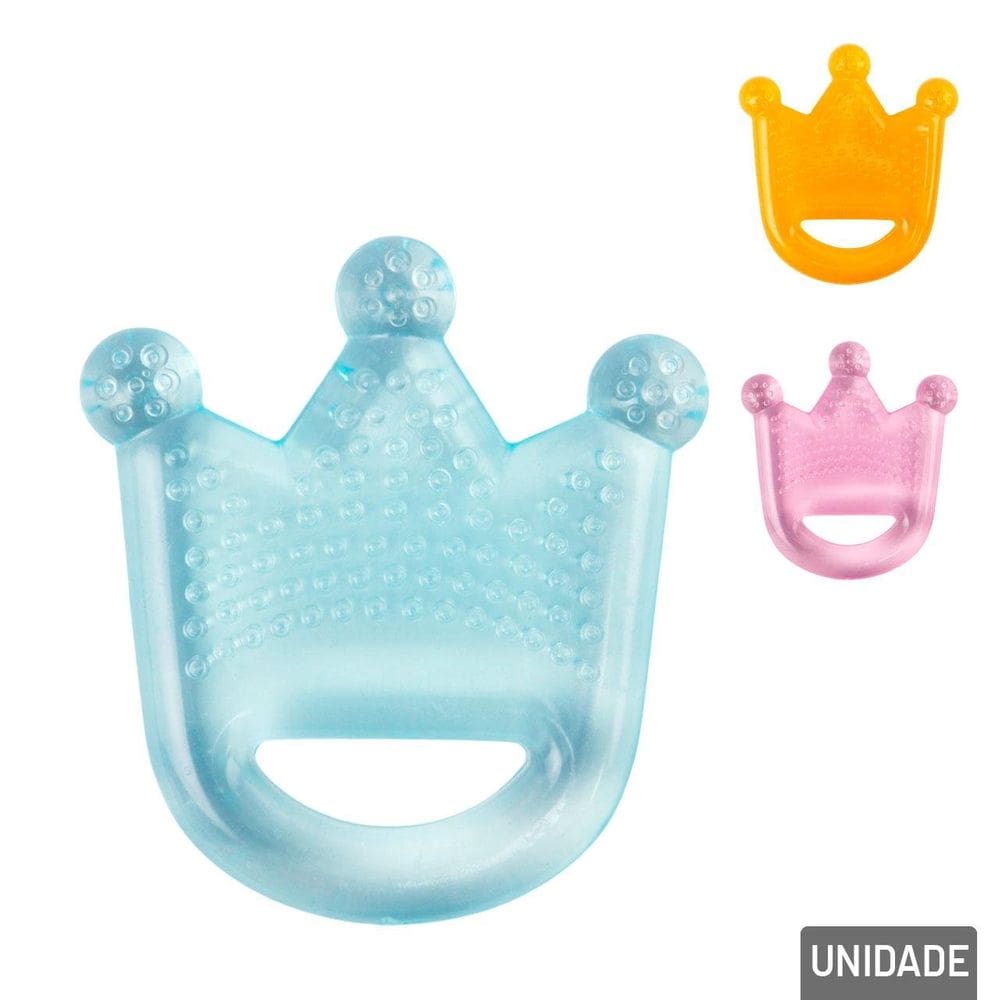 Mordedor D`água Para Bebê 8cm Coroa Color - Tudo em Caixa