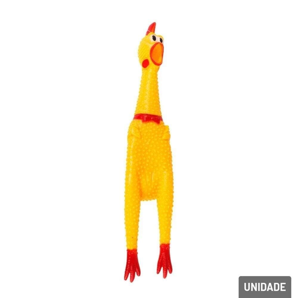 Mordedor Para PET Frango de Borracha 40cm - Tudo em Caixa