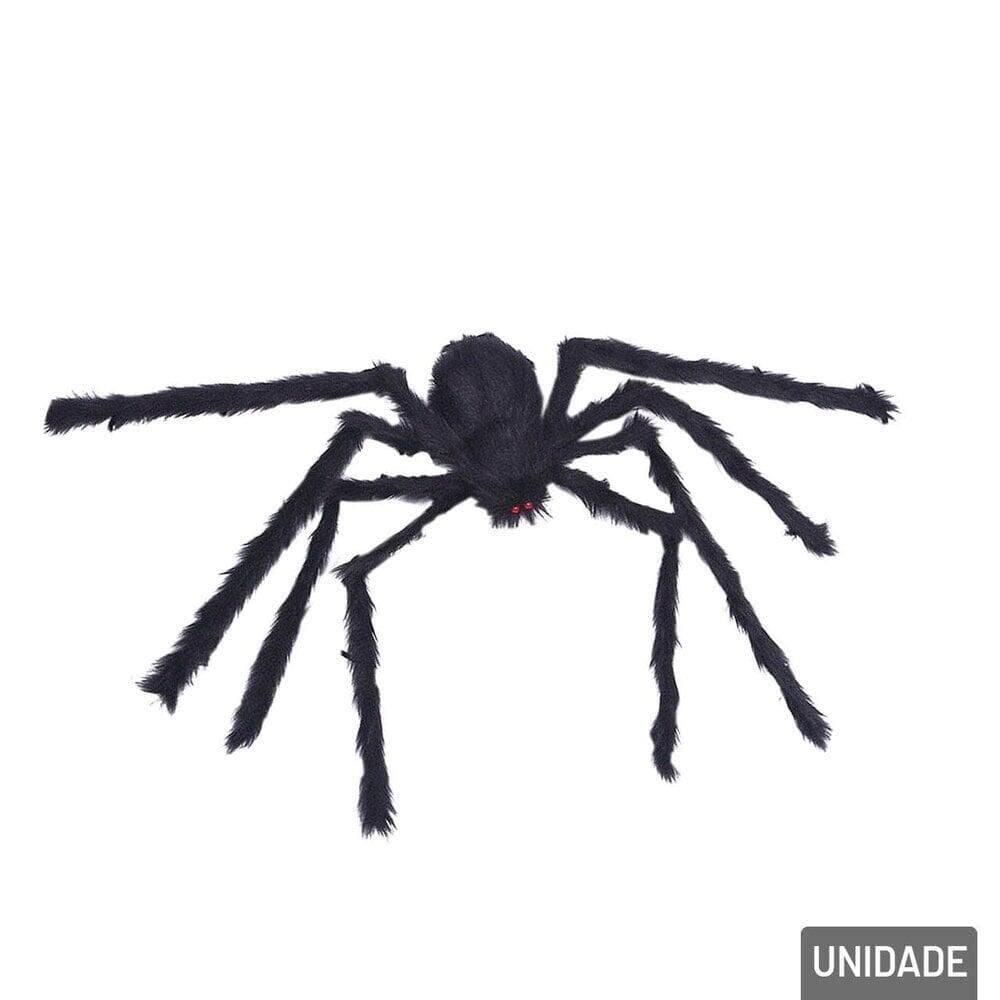 Enfeite Halloween Aranha de Veludo 100cm Preto - Tudo em Caixa