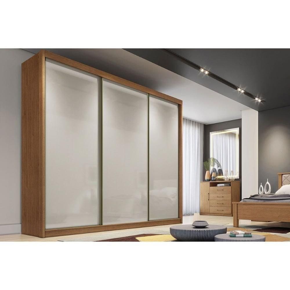 Guarda Roupa Casal 3 Portas De Correr E 6 Gavetas Sollo/logan Cumaru/fendi 25 - Novo Horizonte