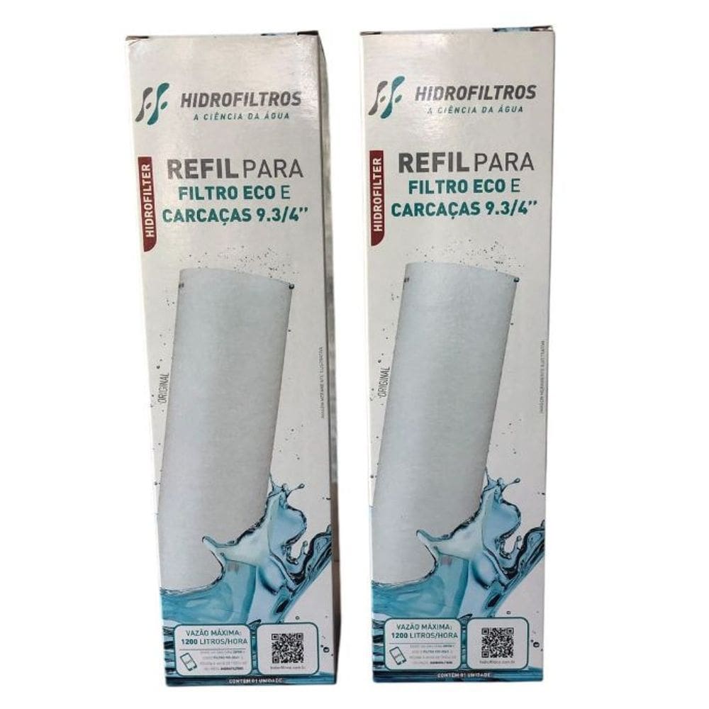 Kit 2 unidades Refil de polipropileno para filtro cavalete, caixa d`água e pontos de uso 9 3/4”