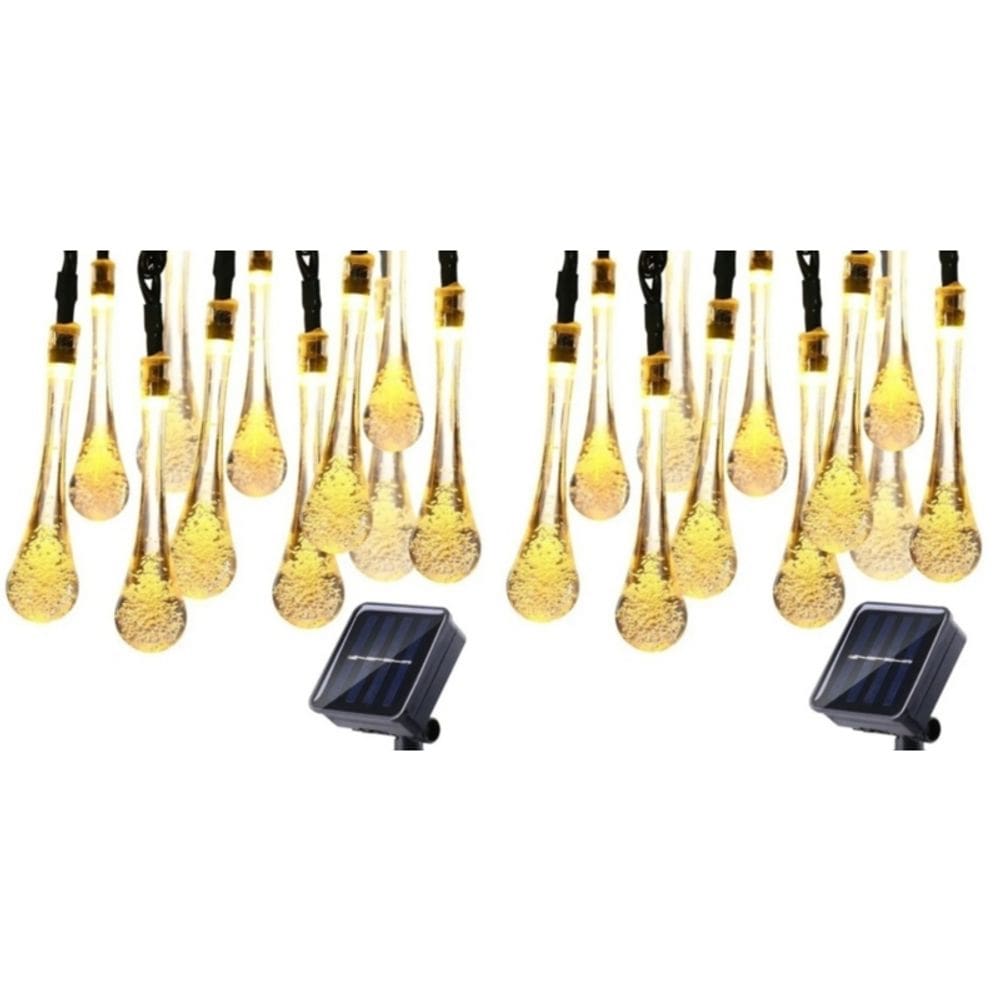 Solar Garland Fairy Drops 30 LED, pacote x2 de 7 m