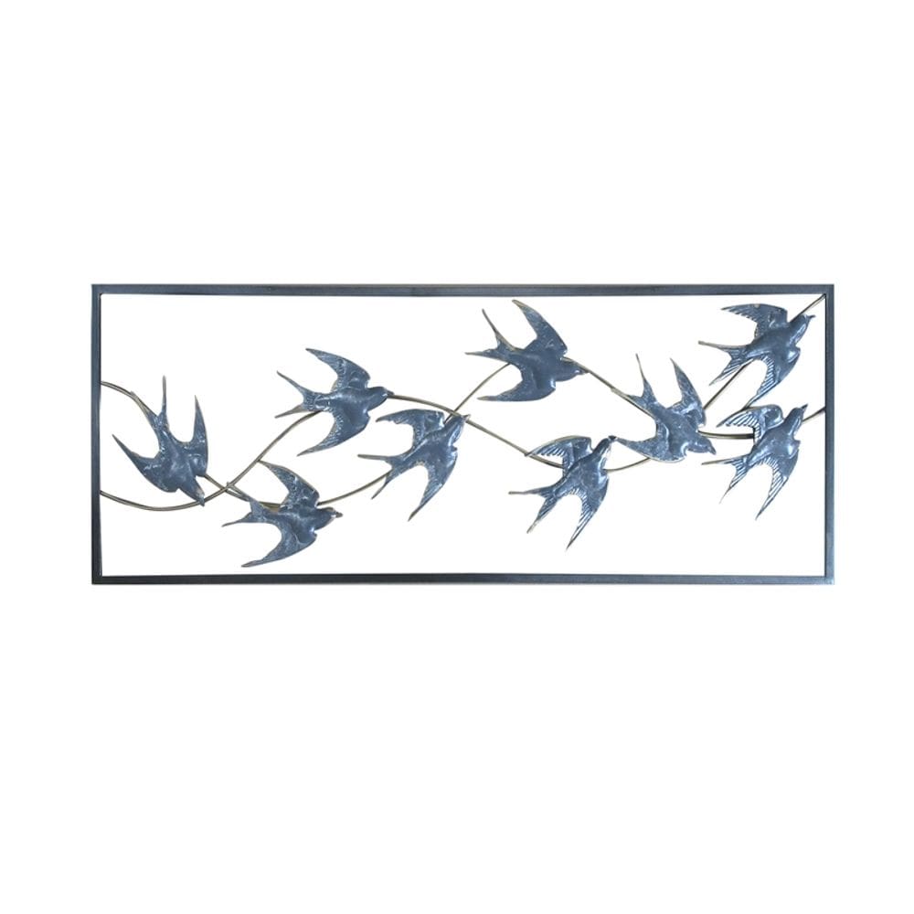Decoração de parede Metal Birds Deco Art 90x5x31 cm