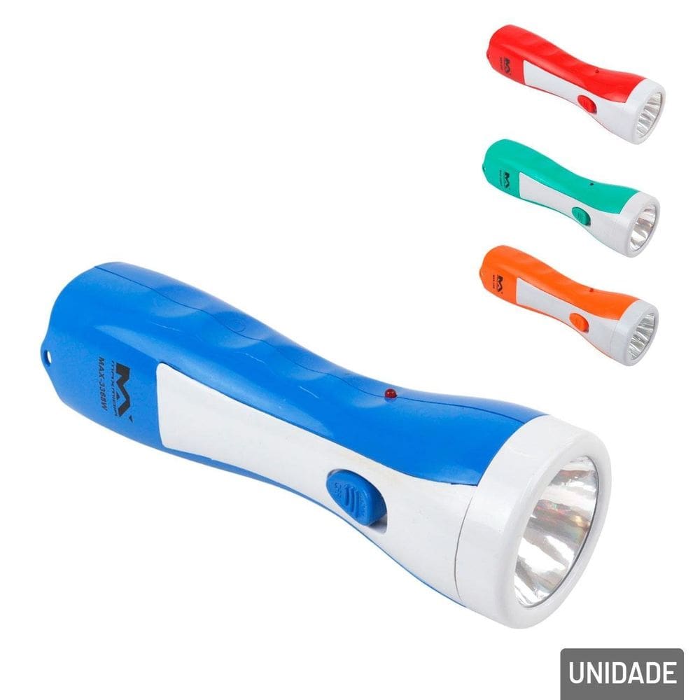 Lanterna Recarregável com 1 LED Bivolt Color - Tudo em Caixa