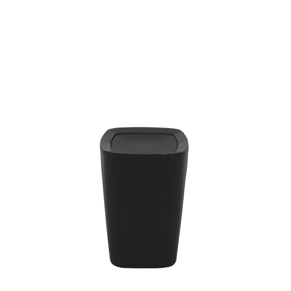 Lixeira Tramontina Compact Em Polipropileno Preto Com Tampa Basculante 6,5 L