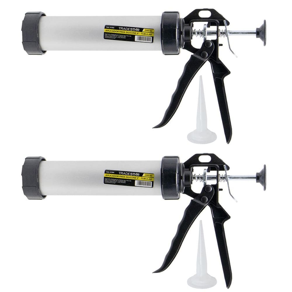 Kit 2 Pistola Aplicadora Silicone Alumínio Prof Tubular