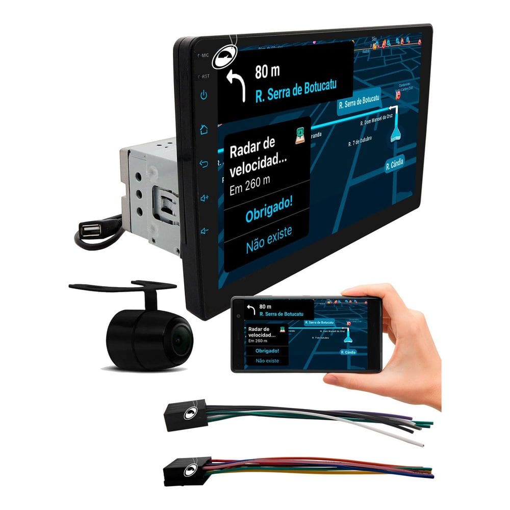Multimídia Mp5 9 Traseira 1 Din H-Tech Ht-9002Ca Android Auto Carplay + Câmera De Ré