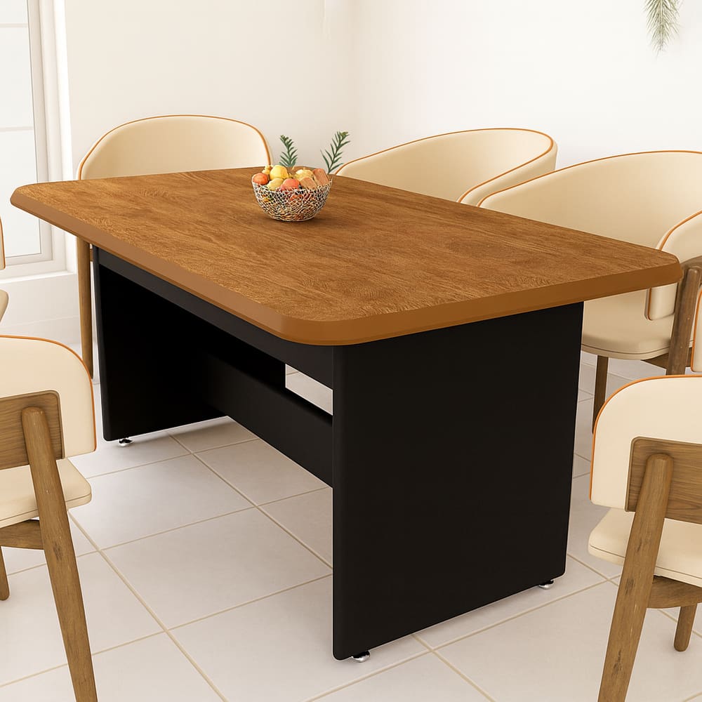 Mesa De Jantar Grande 160cm 6 Lugares Para Cozinha E Salas de Estar