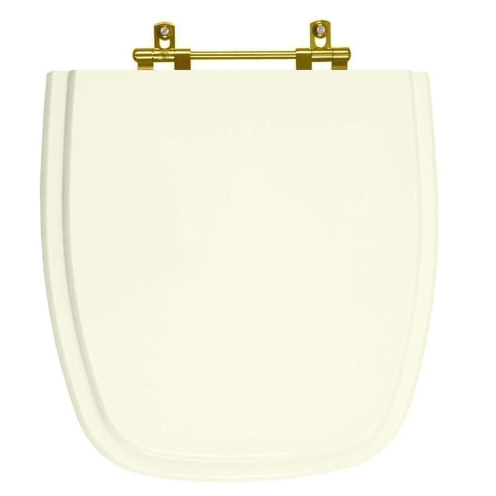 Tampa De Vaso Laqueado Art Biscuit Para Bacia Incepa Com Ferragem Dourada