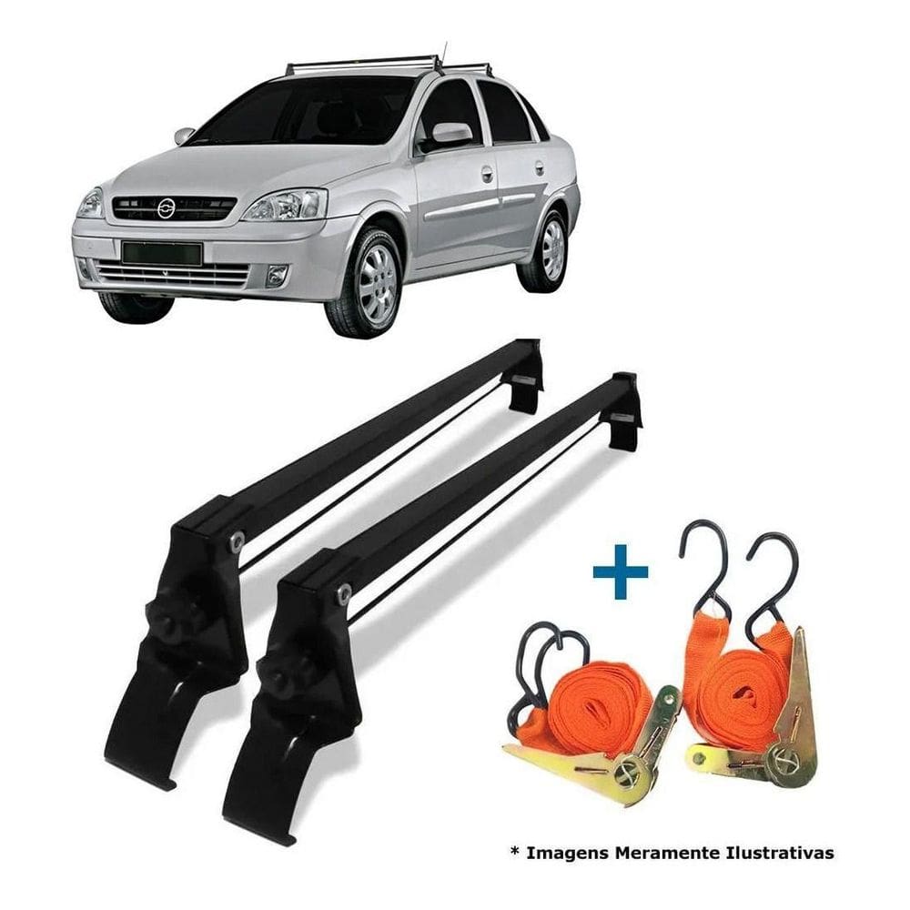 Rack De Teto Corsa Premium Joy Maxx Sedan Hatch + 2 Cintas