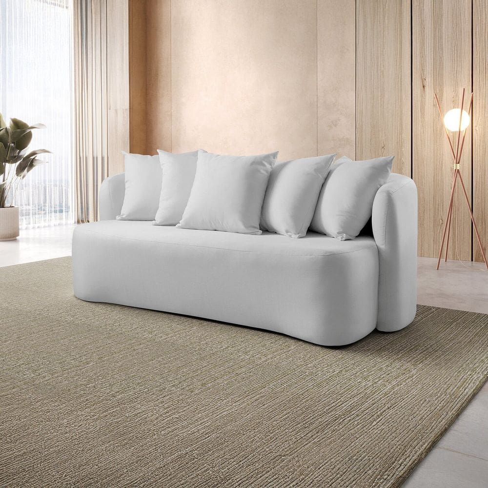 Sofá Curvo Orgânico 3 Lugares Orion Cinza