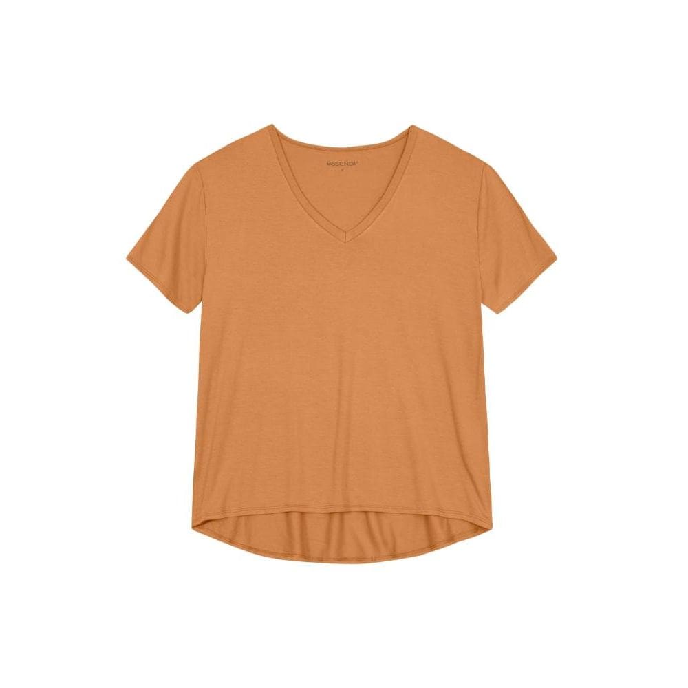 Blusa feminina em malha viscose Essendi Camel médio