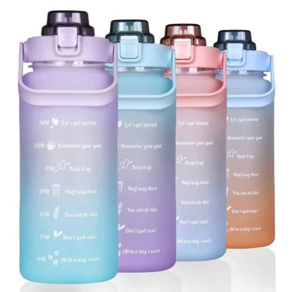 Garrafa de água Motivational Celeste de 2 litros com adesivos