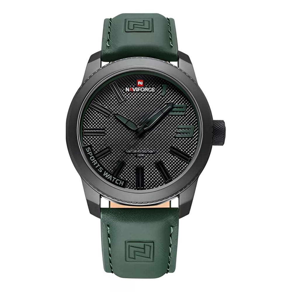 Relógio Masculino Naviforce 9202 Verde Couro