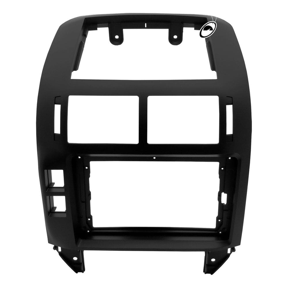 Moldura De Painel 2 Din 9 Polegadas Polo Hatch e Sedan 2003 à 2011 Preto