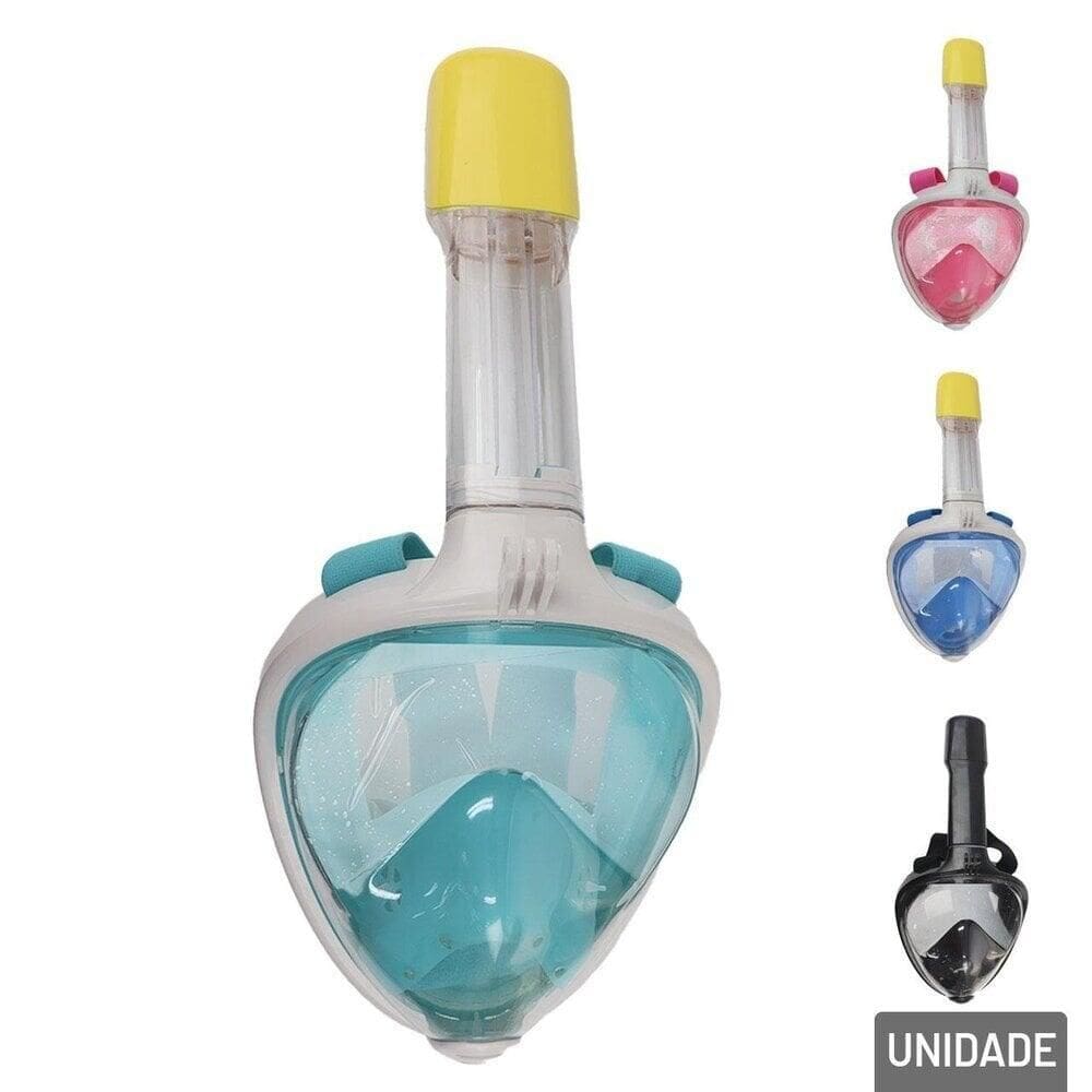 Máscara de Mergulho Adulto com Snorkel Color - Tudo em Caixa